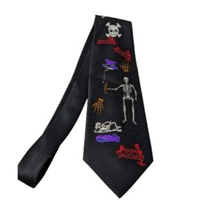 Happy Halloween Skeleton Neck Tie